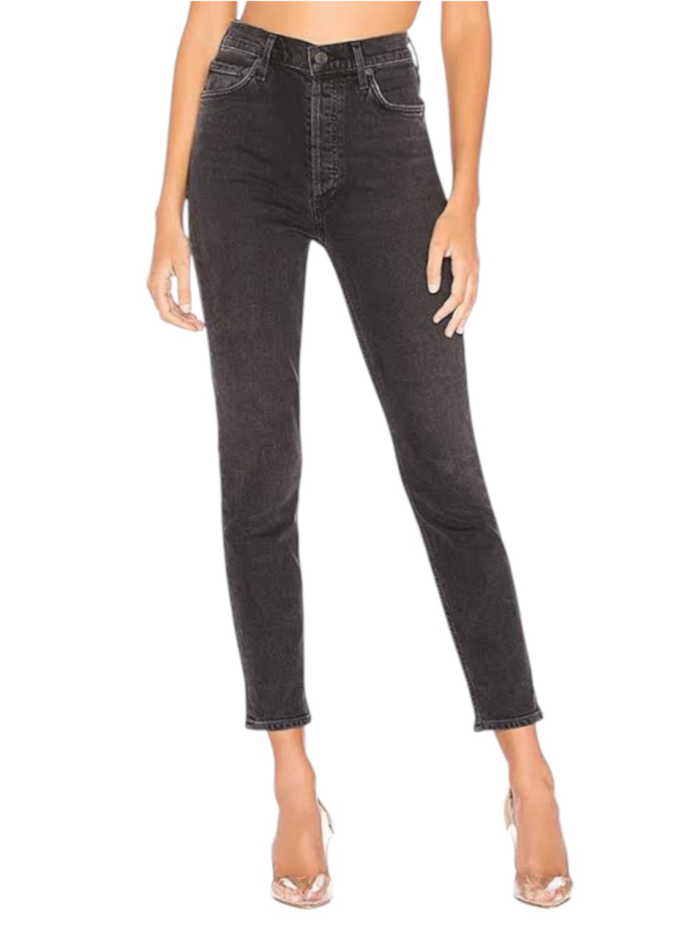 AGOLDE Nico High Rise Slim Jeans Virtue Black Size 27